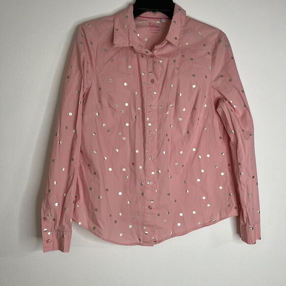 Boden Tops - Boden The Classic Shirt Long Sleeve Pink gold polka dots Button down shirt 6R